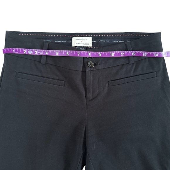 Anthropologie The Essential Slim Women's Black Ankle Trousers 2P 2 Petite 918 - Picture 7 of 14